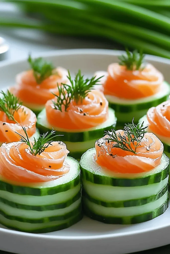 chatelaine smoked salmon roll on cucumber recipe