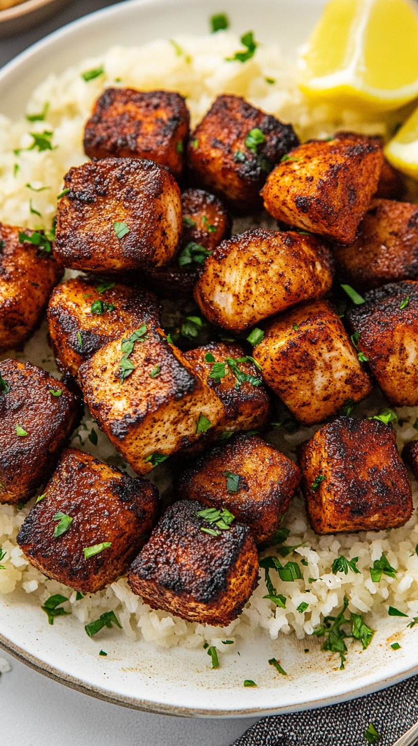 blackened salmon bites