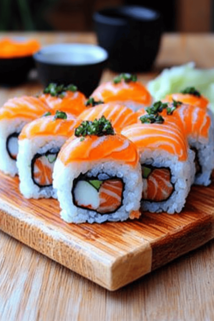 sushi order topped with salmon​