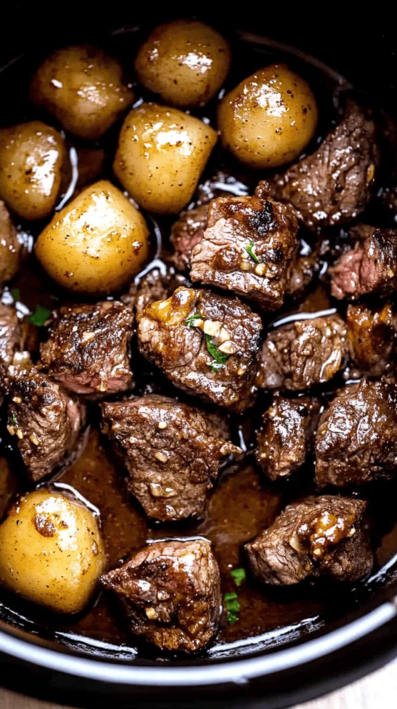 crockpot garlic butter steak bites