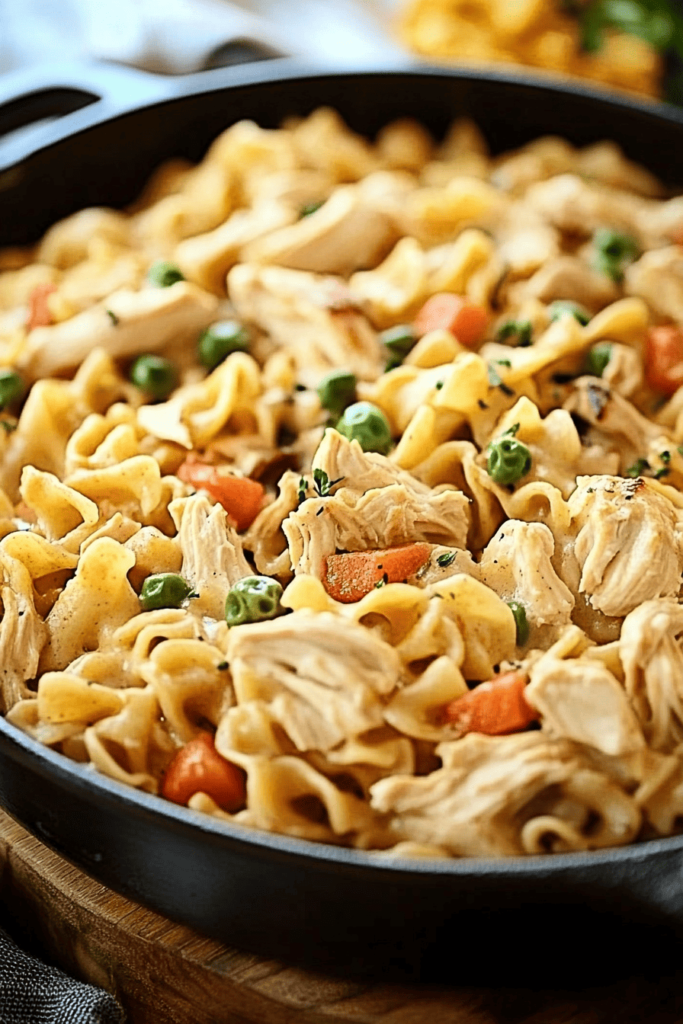 Old fashioned chicken pot pie noodles recipe