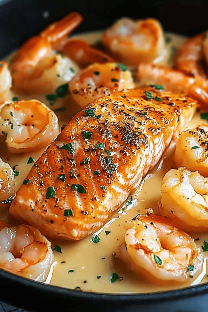 Salmon and shrimp recipes with rice