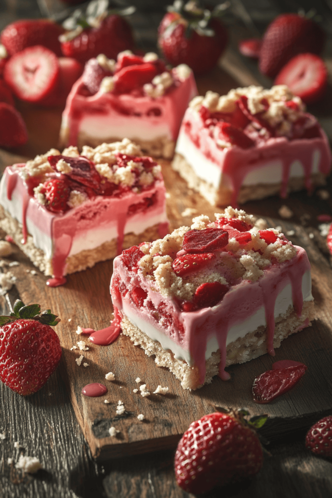 Strawberry ice cream bars recipe