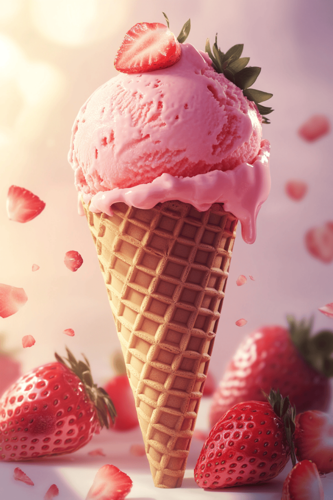Strawberry ice cream cone recipe