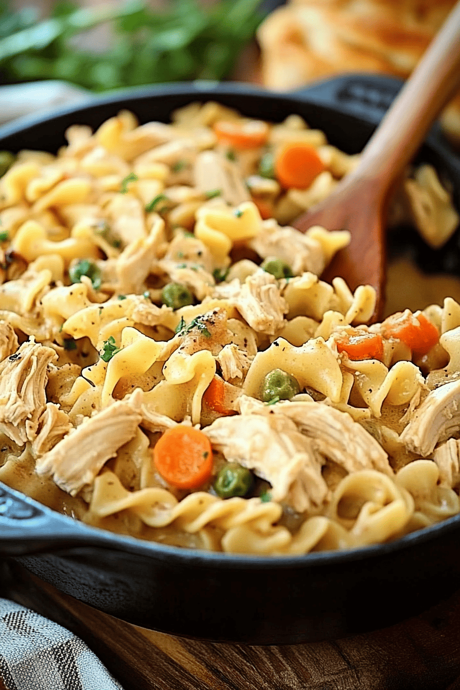 chicken pot pie noodles recipe