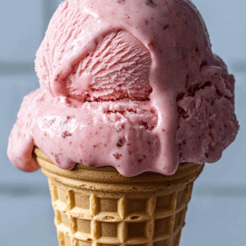 strawberry ice cream cone