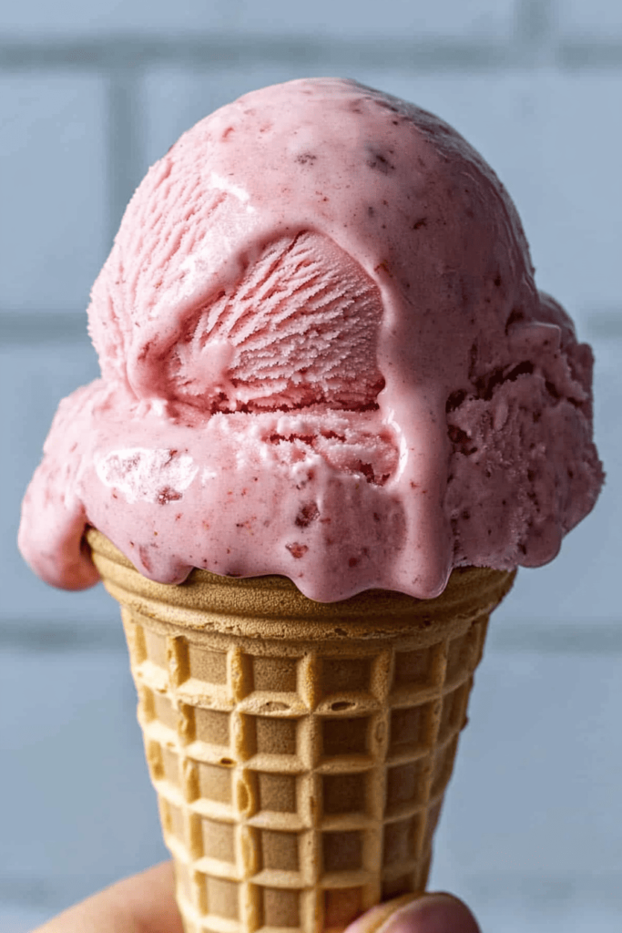 strawberry ice cream cone