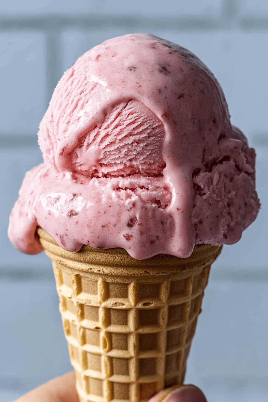 strawberry ice cream cone