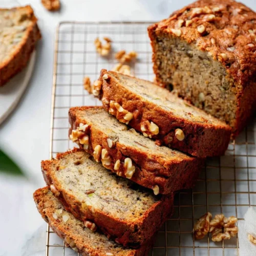 Homemade gluten-free zucchini bread freshly baked and sliced