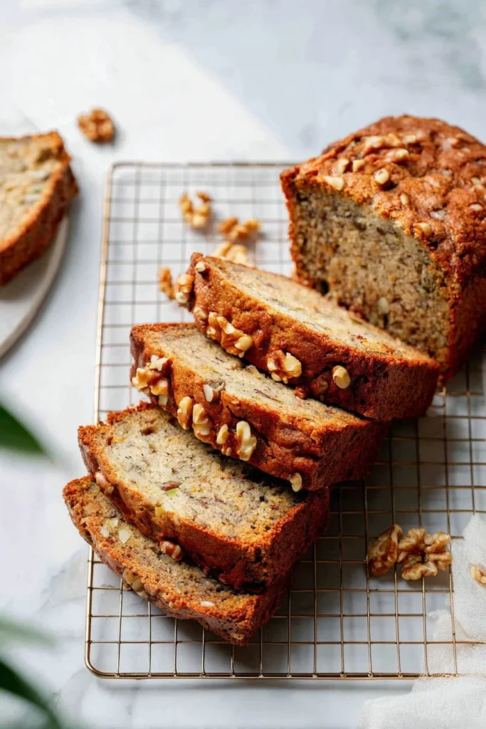 Homemade gluten-free zucchini bread freshly baked and sliced