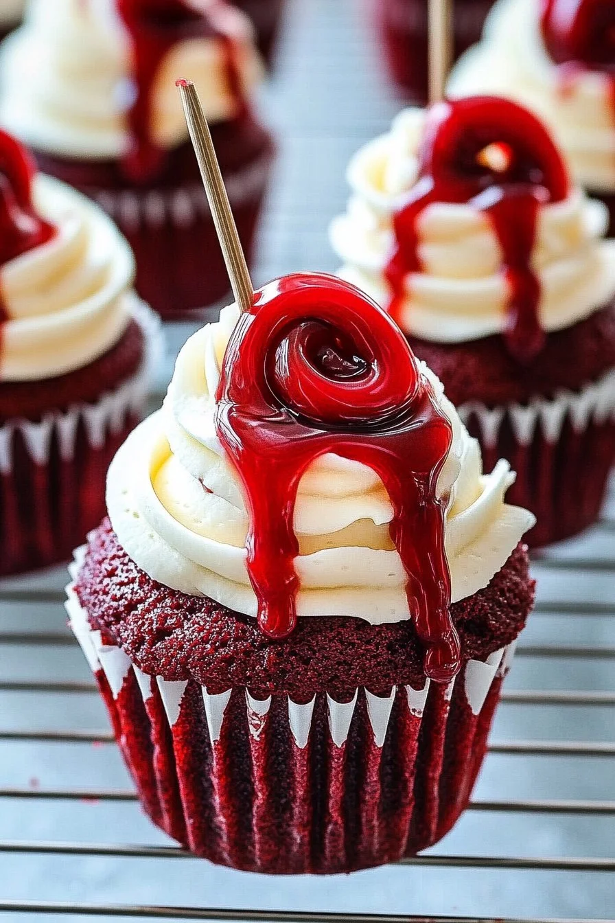 Bloody Red Velvet Cupcakes