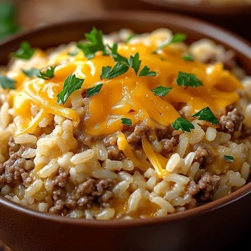 Cheesy Hamburger Rice Casserole