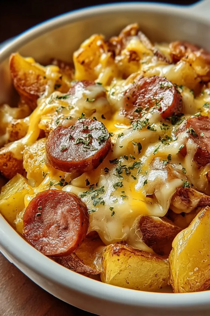 Cheesy Ranch Potatoes and Smoked Sausage