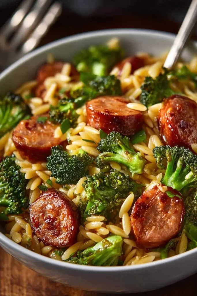 Chicken Sausage and Broccoli Orzo