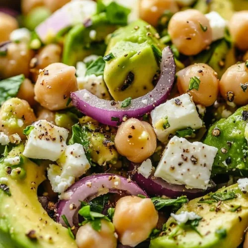 Chickpea Feta Avocado Salad