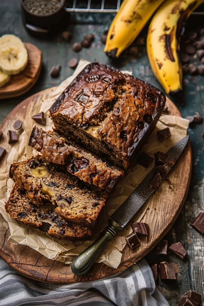 Chocolate Chunk Chai Banana Bread