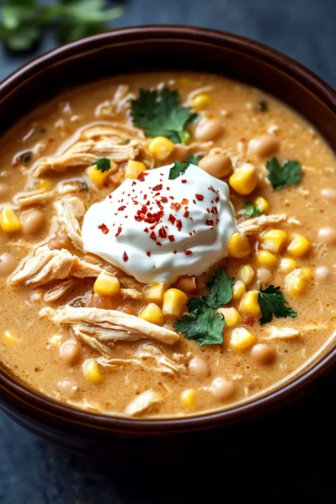 Creamy Crockpot White Chicken Chili