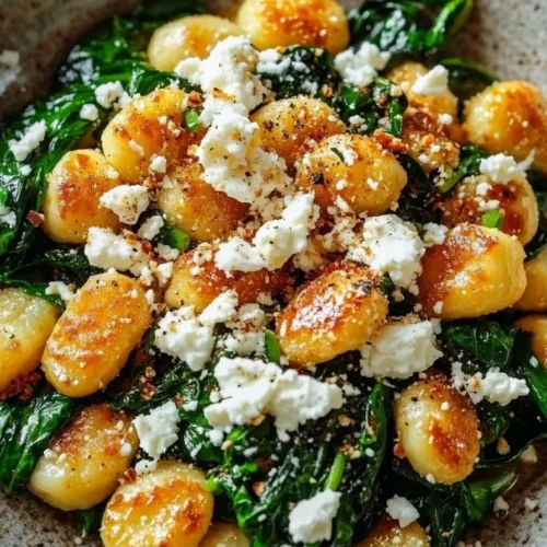 Crispy Gnocchi With Spinach And Feta