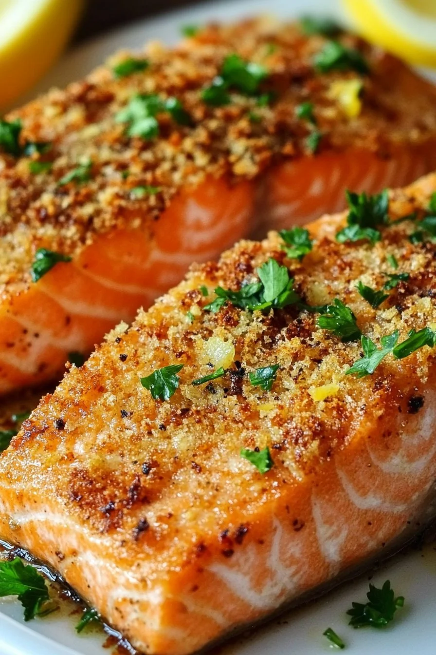 Crispy Parmesan Crusted Baked Salmon