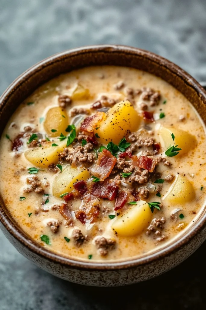 Crockpot Cheeseburger Soup