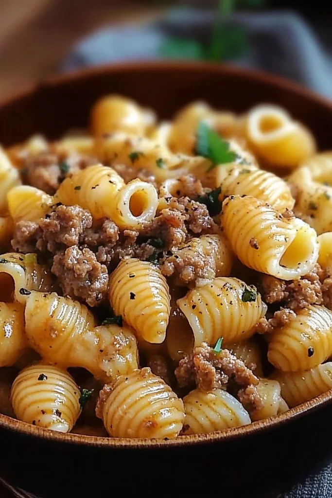cheesy ranch beef pasta