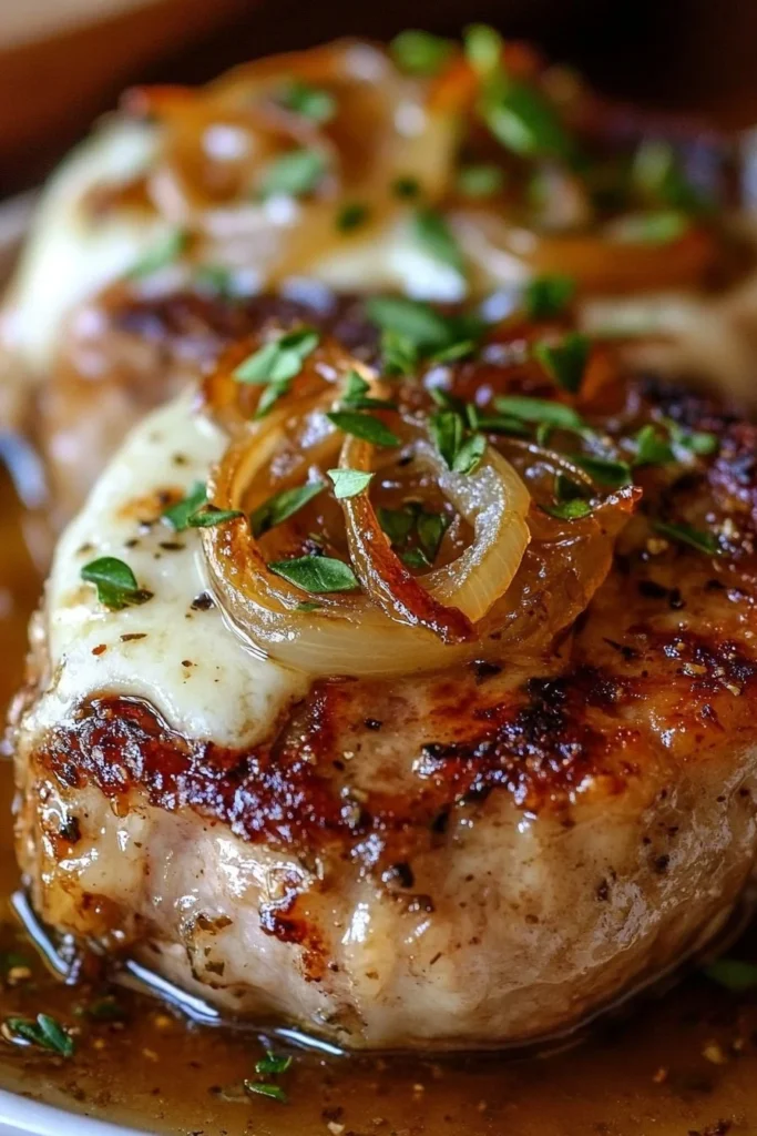 French onion pork chops
