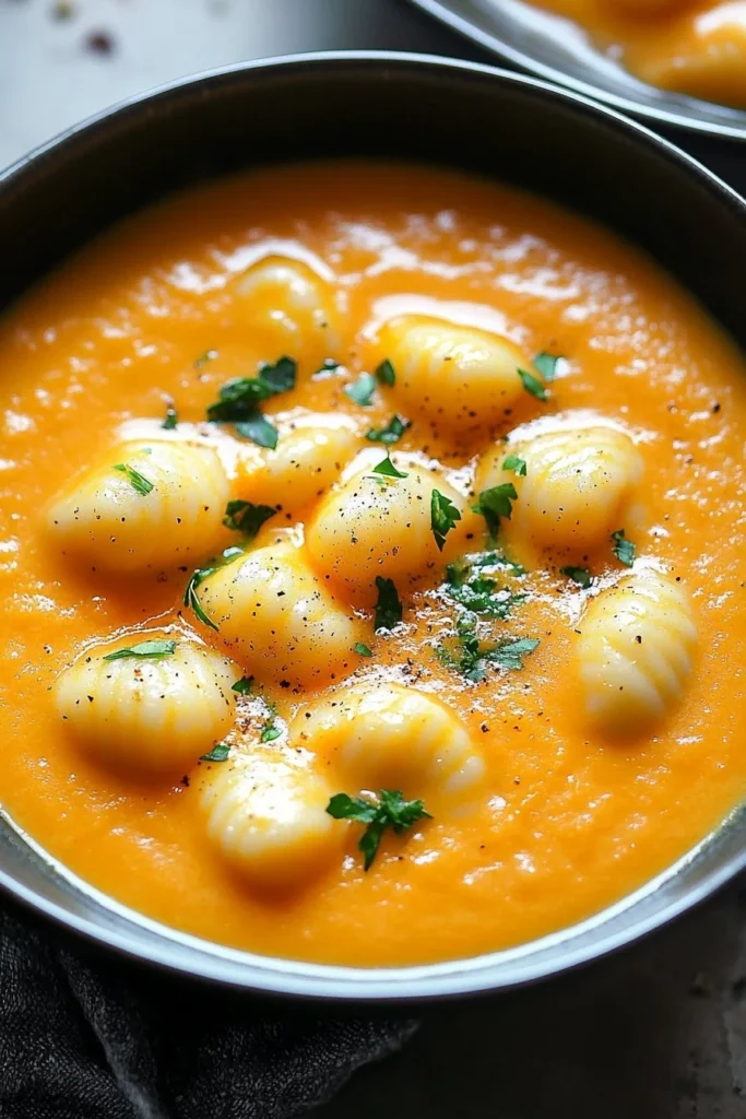 Gorgonzola Pumpkin Gnocchi Soup