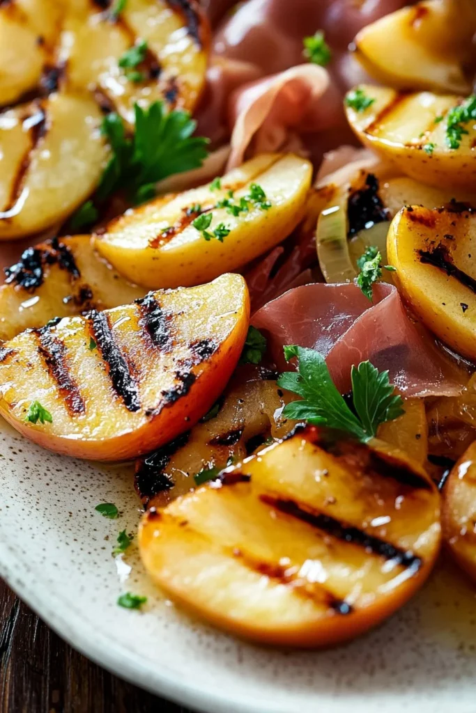 Grilled Apples with Prosciutto and Honey