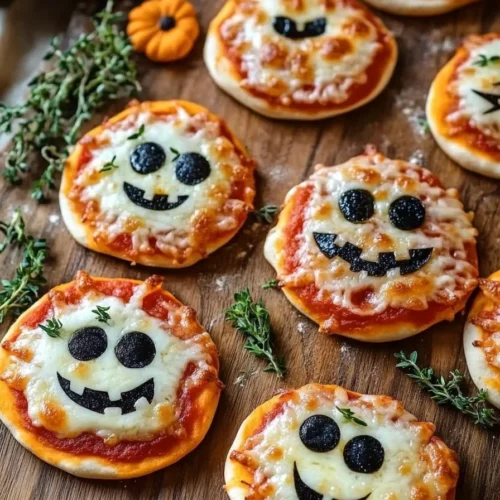 Halloween Mini Pizzas