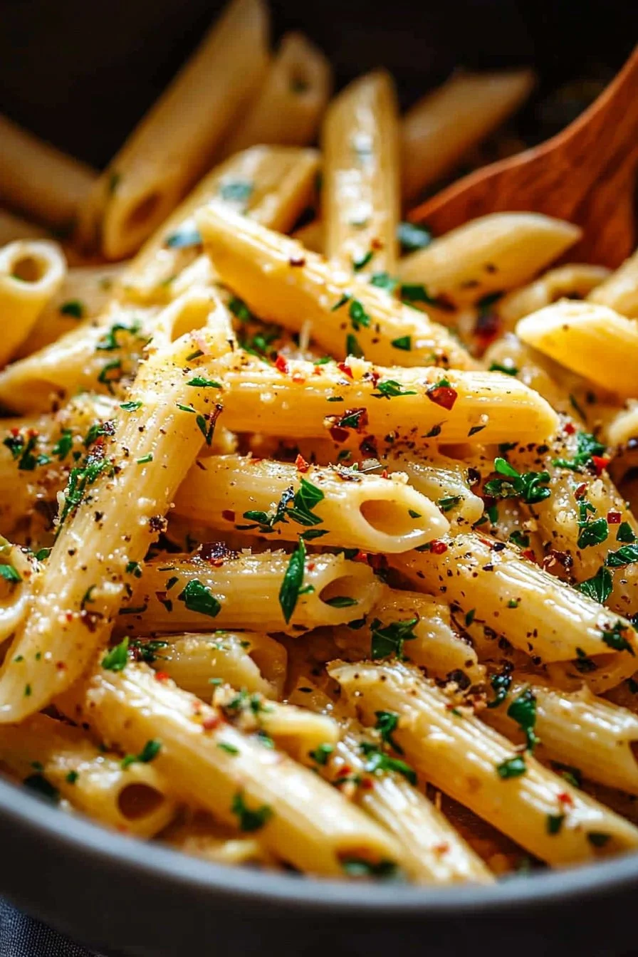 Italian Pasta with Garlic Olive Oil Sauce