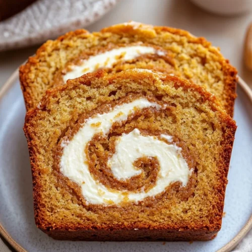 Pumpkin Bread with Cream Cheese Swirl