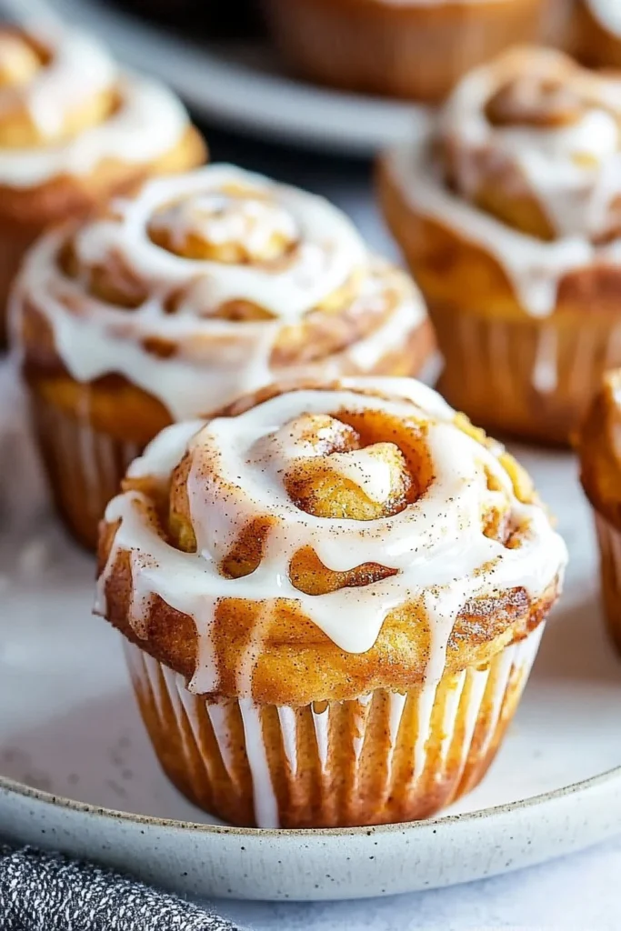 Pumpkin Cinnamon Roll Muffins