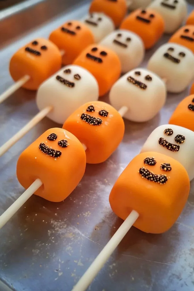 Pumpkin Marshmallow Lollipops
