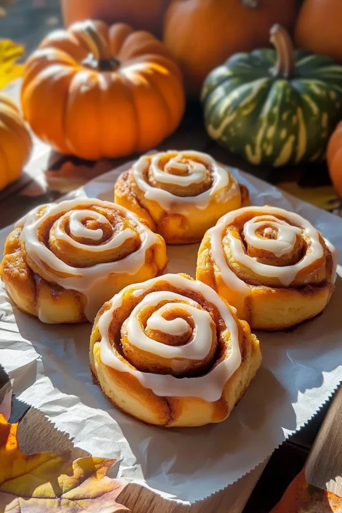 Pumpkin Shaped Cinnamon Rolls