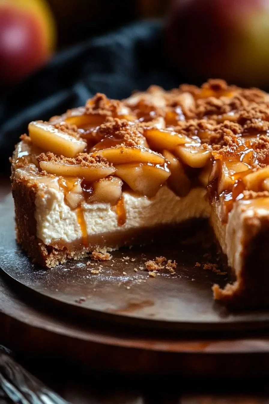 Salted Caramel Apple Pie Cheesecake