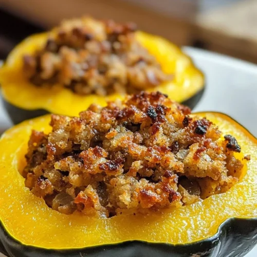 Acorn Squash with Sausage Stuffing Recipe