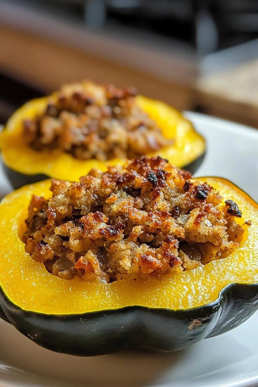 Acorn Squash with Sausage Stuffing Recipe