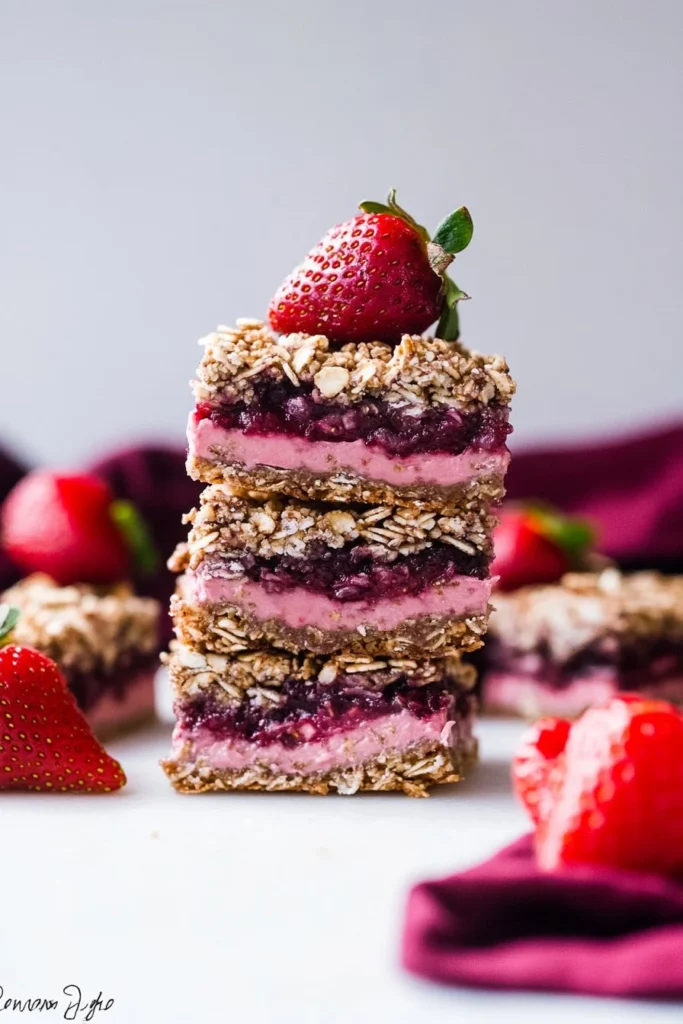 Strawberry Chocolate Chunk Oatmeal Bars
