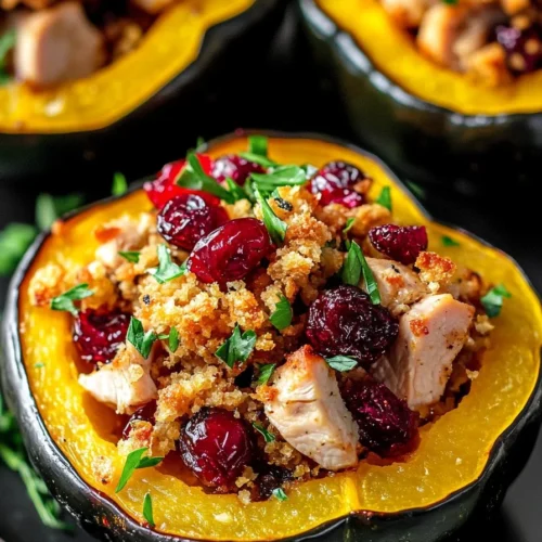 Turkey and Cranberry Stuffed Acorn Squash