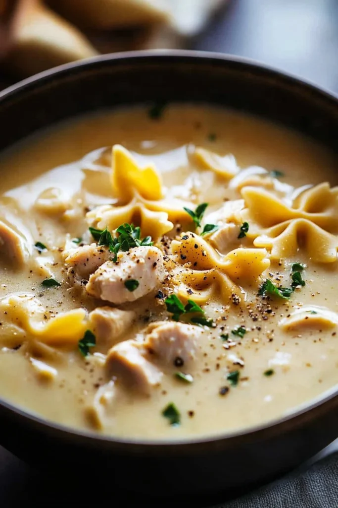 White Chicken Lasagna Soup