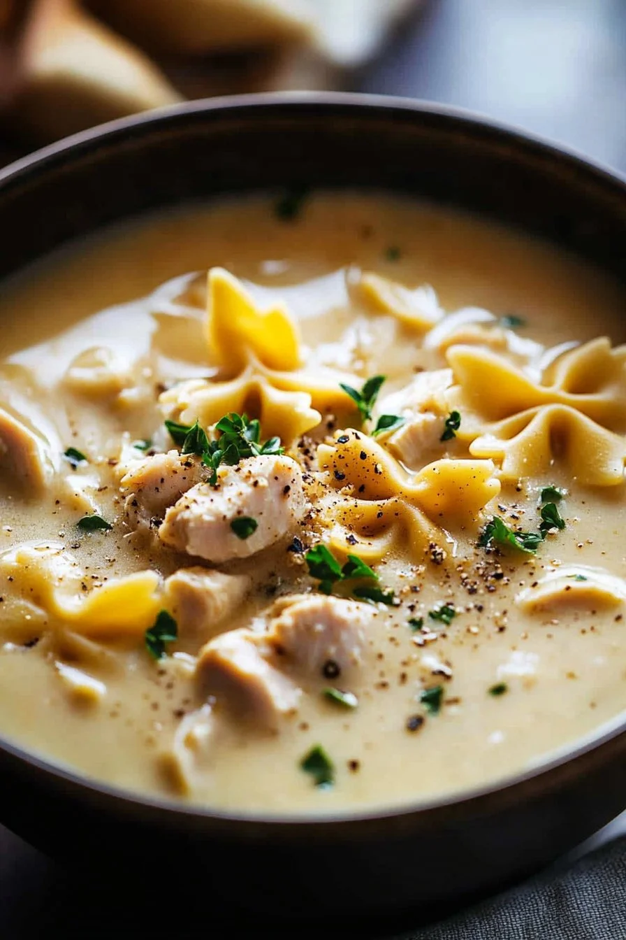White Chicken Lasagna Soup