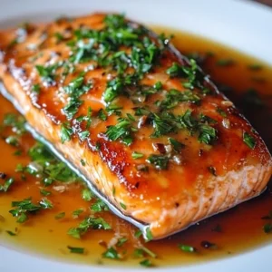 Salmon with Garlic Lemon Butter Sauce