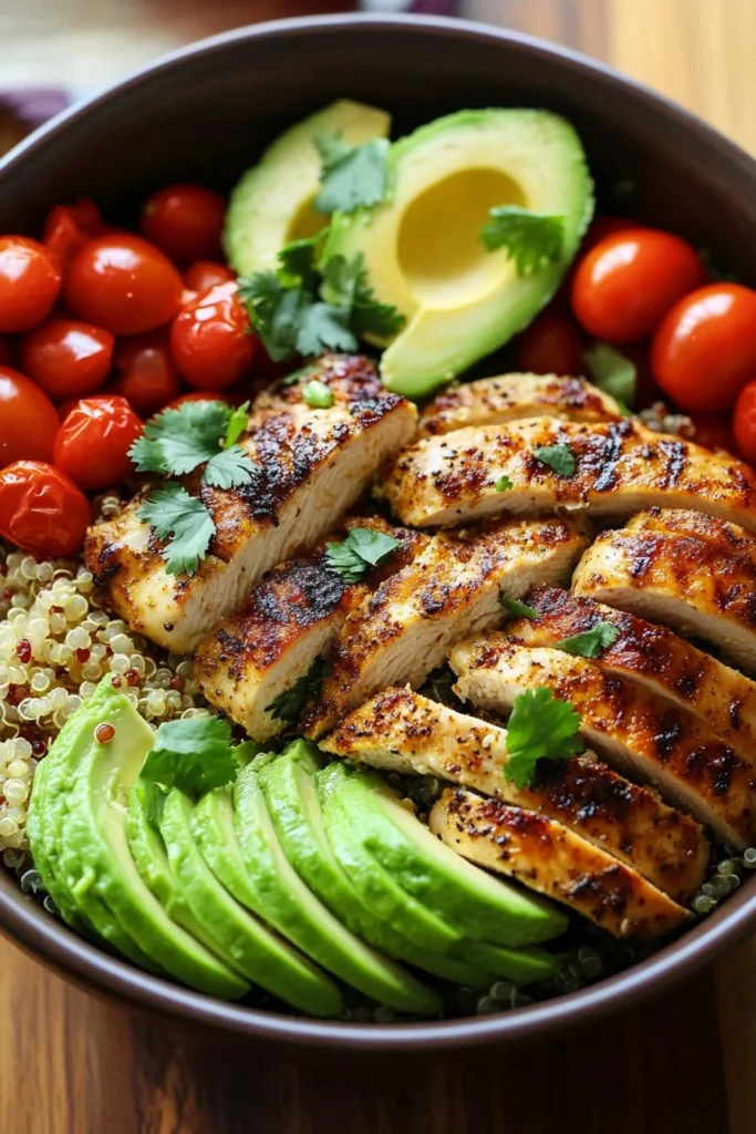 Avocado Chicken Quinoa Bowl