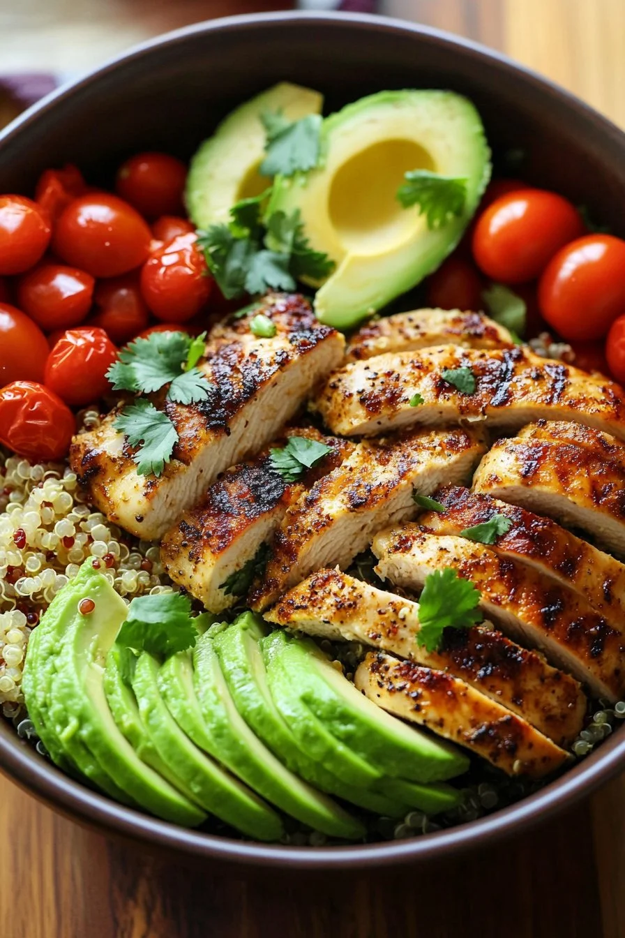 Avocado Chicken Quinoa Bowl