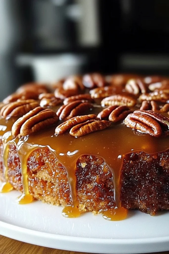 Caramel Pecan Upside Down Cake