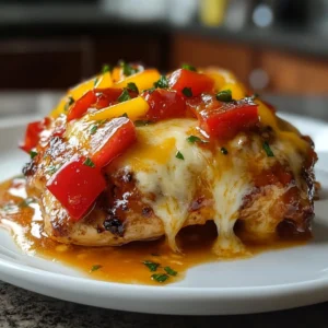 Cheesy Baked Chicken and Peppers