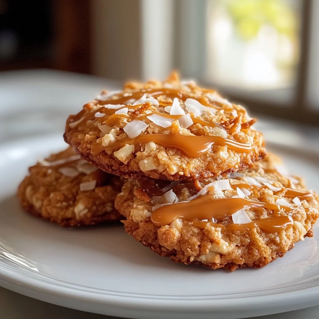 Chewy Caramel Coconut Cookies