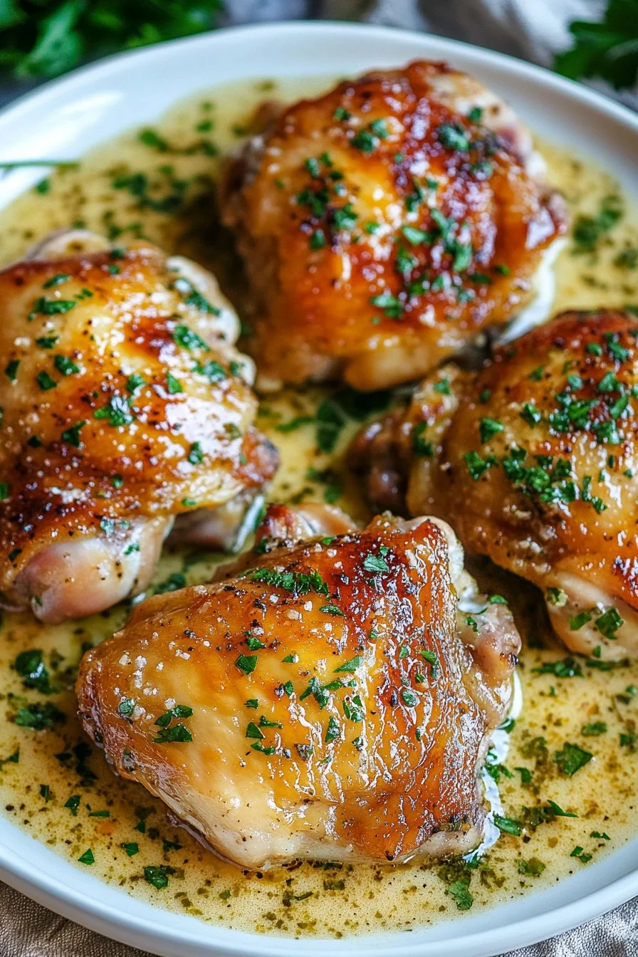 Chicken Thighs with Creamy Garlic Sauce