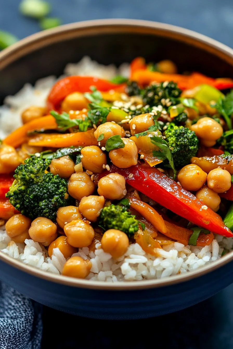 Simple Chickpea Stir Fry Bowl