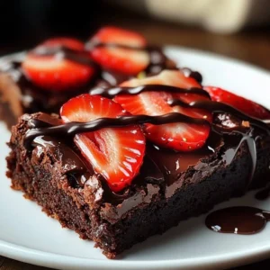 Chocolate Covered Strawberry Brownies